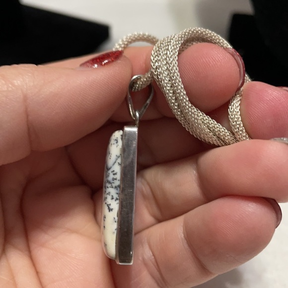 Dendritic Jasper and sterling pendant on 18” sterling chain - Picture 12 of 12